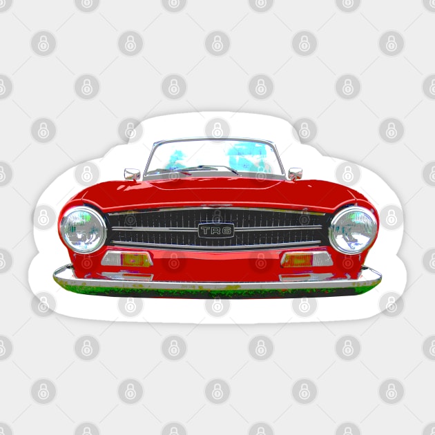 Triumph TR6 1970s classic British sports car red Sticker by soitwouldseem